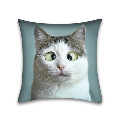 Decorbites™ Niedliches Katzen-Anime-Kissenbezug – 45x45 cm Cartoon-Hussenbezug für Zuhause und Büro