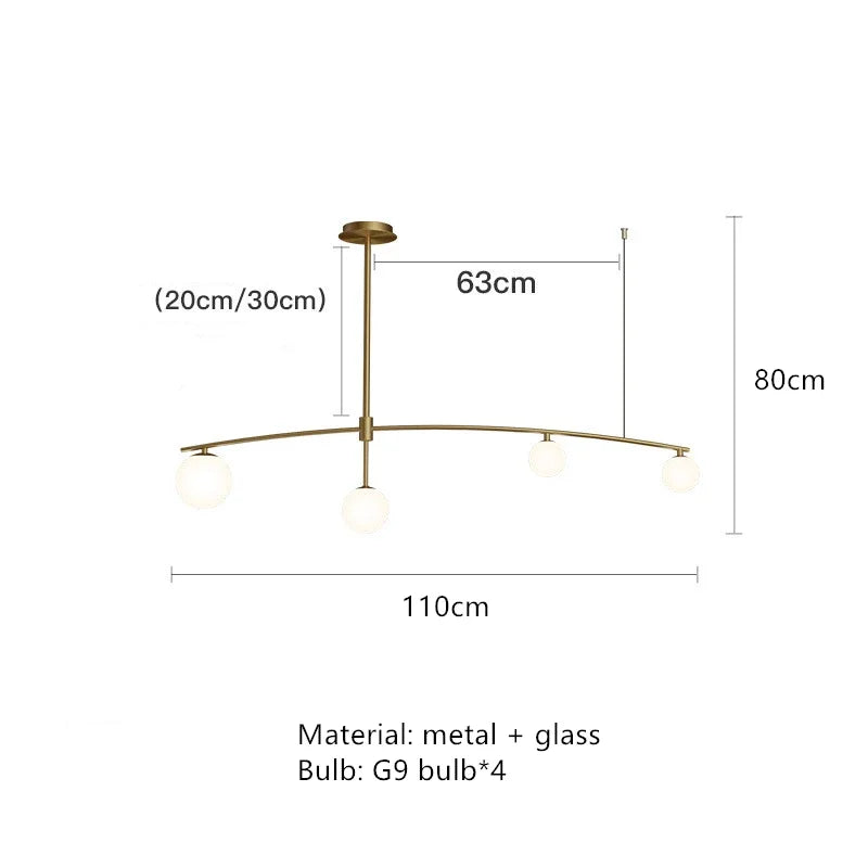 DecorBites™ Glass Ball Pendant Chandelier: Stylish LED Hanging Lights for Dining Room, Kitchen, & Bar.