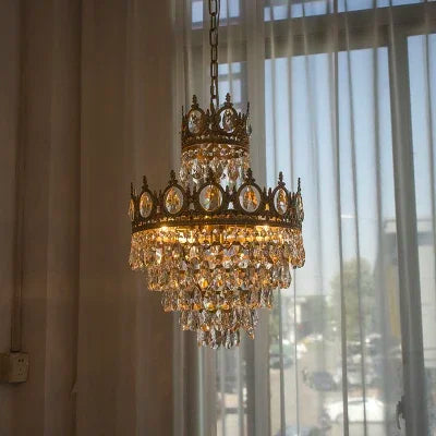 Decorbites™ Kristallkrone-Kronleuchter LED-Hängeleuchte für Wohnzimmer und Schlafzimmer – Moderne Luxus Vintage Französische Beleuchtung