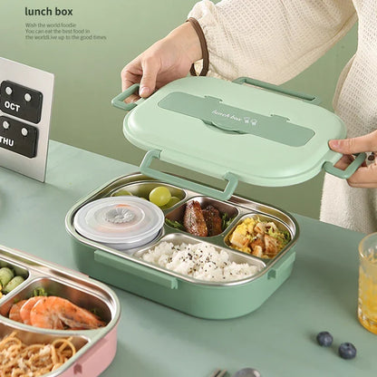 Decorbites™ Isolierter Bento-Mahlzeitbox-Set mit Besteck, tragbare Lebensmittelaufbewahrung