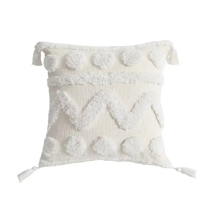 Decorbites™ Geometrisches Tufted Quasten Kissenbezug aus Baumwoll-Leinen Herbst-Kissenbezug