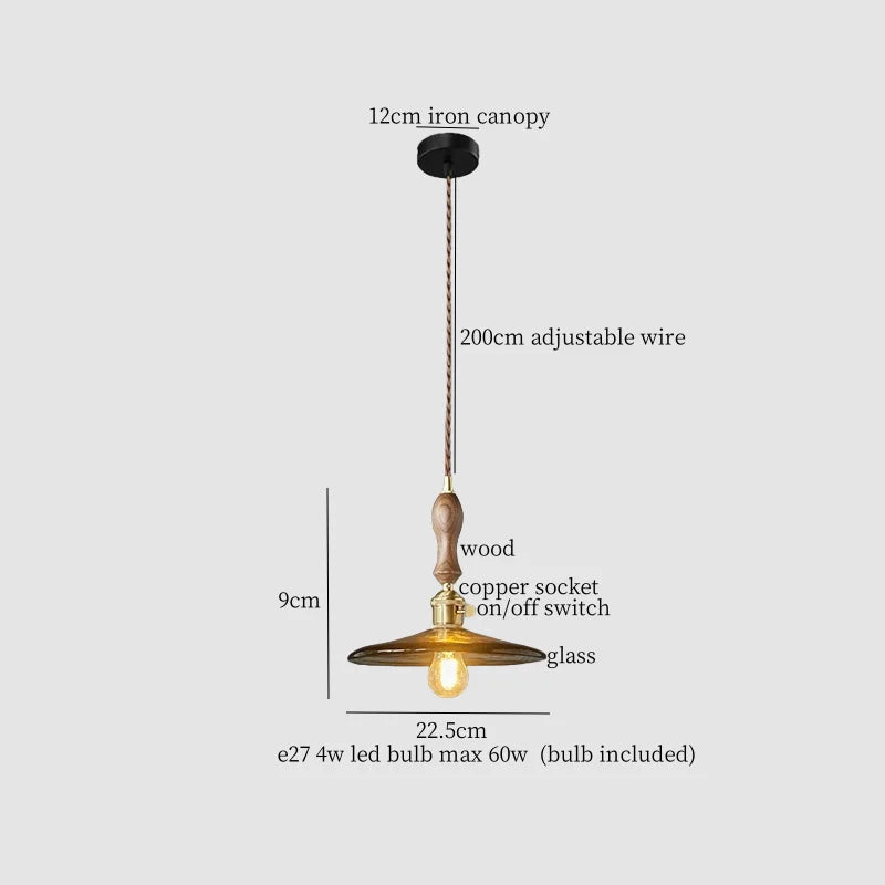 Decorbites™ LED Bernstein-Glas-Hängeleuchte – Amerikanischer Vintage-Stil für die Hausdekoration