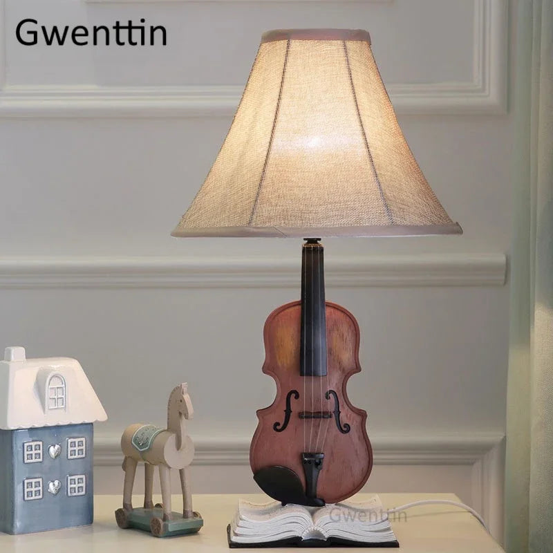 Violin Fabric Table Lamp