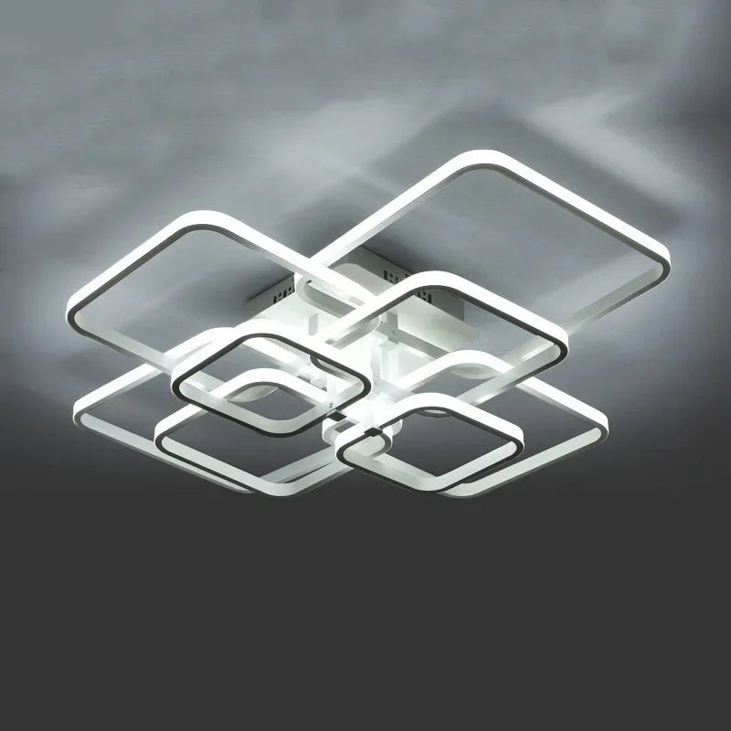 Decorbites™ LED-Deckenleuchte 4 Ringe 78 W quadratisch für Wohnzimmer Schlafzimmer Bar