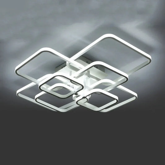 Decorbites™ LED-Deckenleuchte 4 Ringe 78 W quadratisch für Wohnzimmer Schlafzimmer Bar