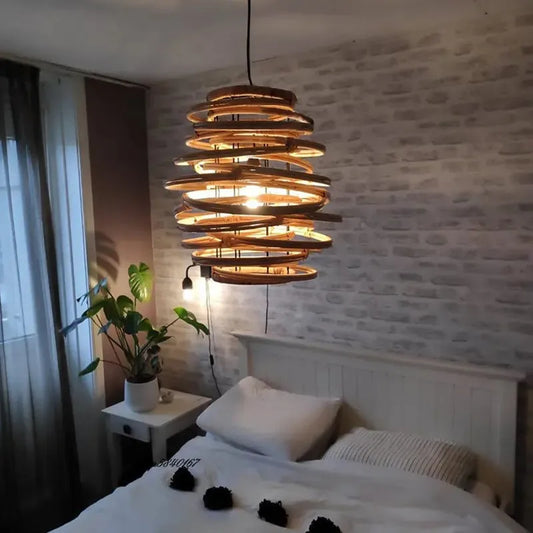 Decorbites™ Bambus-Vogelnester-Hängeleuchte für Esszimmer, handgefertigte Korb-Lampe für Küchenbar & Wohnzimmer