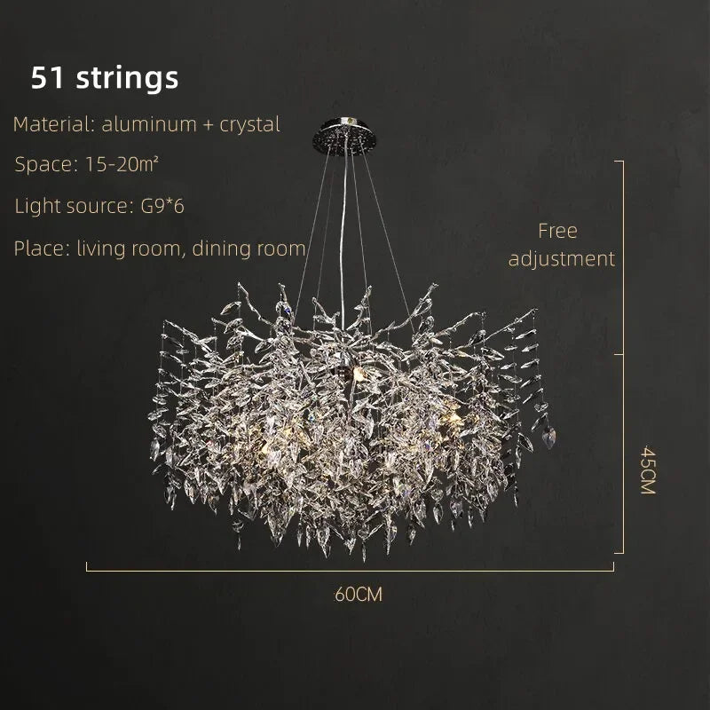 Decorbites™ Kristall-Hängeleuchter Luxus-LED-Beleuchtung Ast-Design für Wohn- und Esszimmer