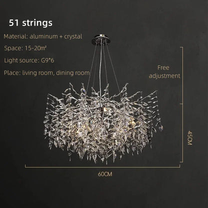 Decorbites™ Kristall-Hängeleuchter Luxus-LED-Beleuchtung Ast-Design für Wohn- und Esszimmer