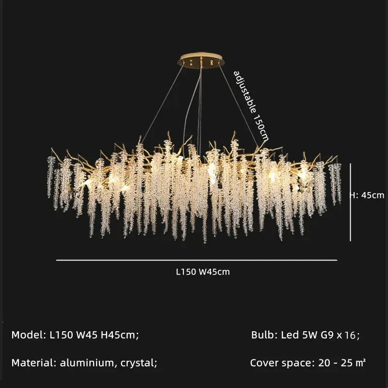 Gold Branch Aluminum Pendant Light 14-Light