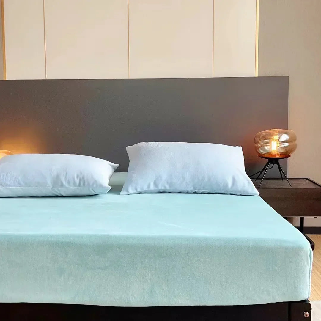 Decorbites™ Gemütliches Flanell-Bettlaken für Queen-Size | Weiches Maßgeschneidertes Korallenfleece-Matratzenbezug | Plüschiges Winter-Bettlaken