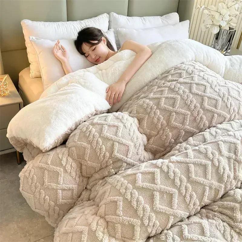 Decorbites™ Gemütliche Winterbettdecke: Luxuriöse Lamm-Cashmere-Wärmequilt für Komfort
