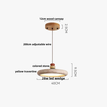 Decorbites™ Verstellbare LED-Hängeleuchte - Nordisch Modern Gelber Travertin-Marmor-Holzarmatur