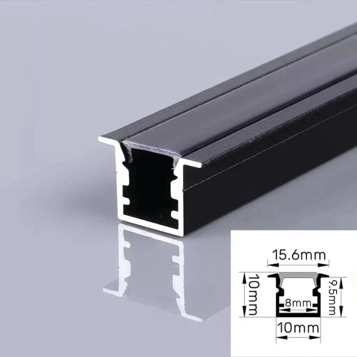 Decorbites™ LED Aluminium-Profil Einbauprofil U/YW-Form Versteckter Kanal Milchglasabdeckung Leuchtenschiene