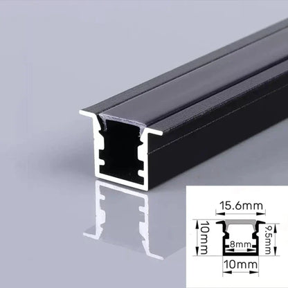 Decorbites™ LED Aluminium-Profil Einbauprofil U/YW-Form Versteckter Kanal Milchglasabdeckung Leuchtenschiene