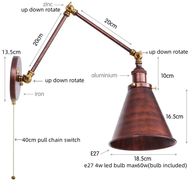 Brass Long Arm Lamp