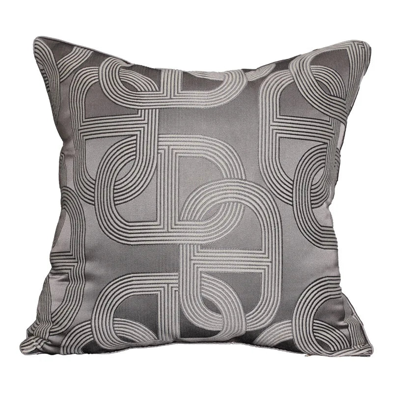 DecorBites™ Geometric Jacquard Cushion Cover | Modern Light Luxury Pillowcase | Decorative Home Accent