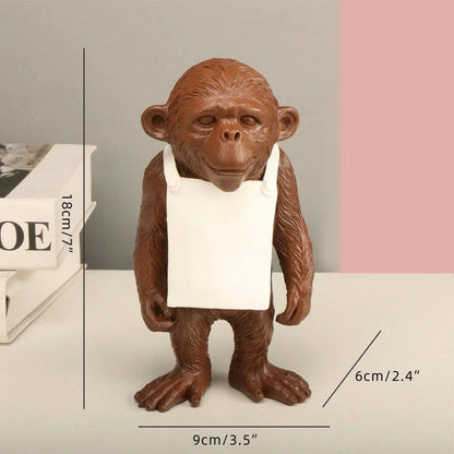 Decorbites™ Gorilla-Skulptur Harzfigur Affenstatue Wohnraumausstattung Wohnzimmer-Figur Handwerk