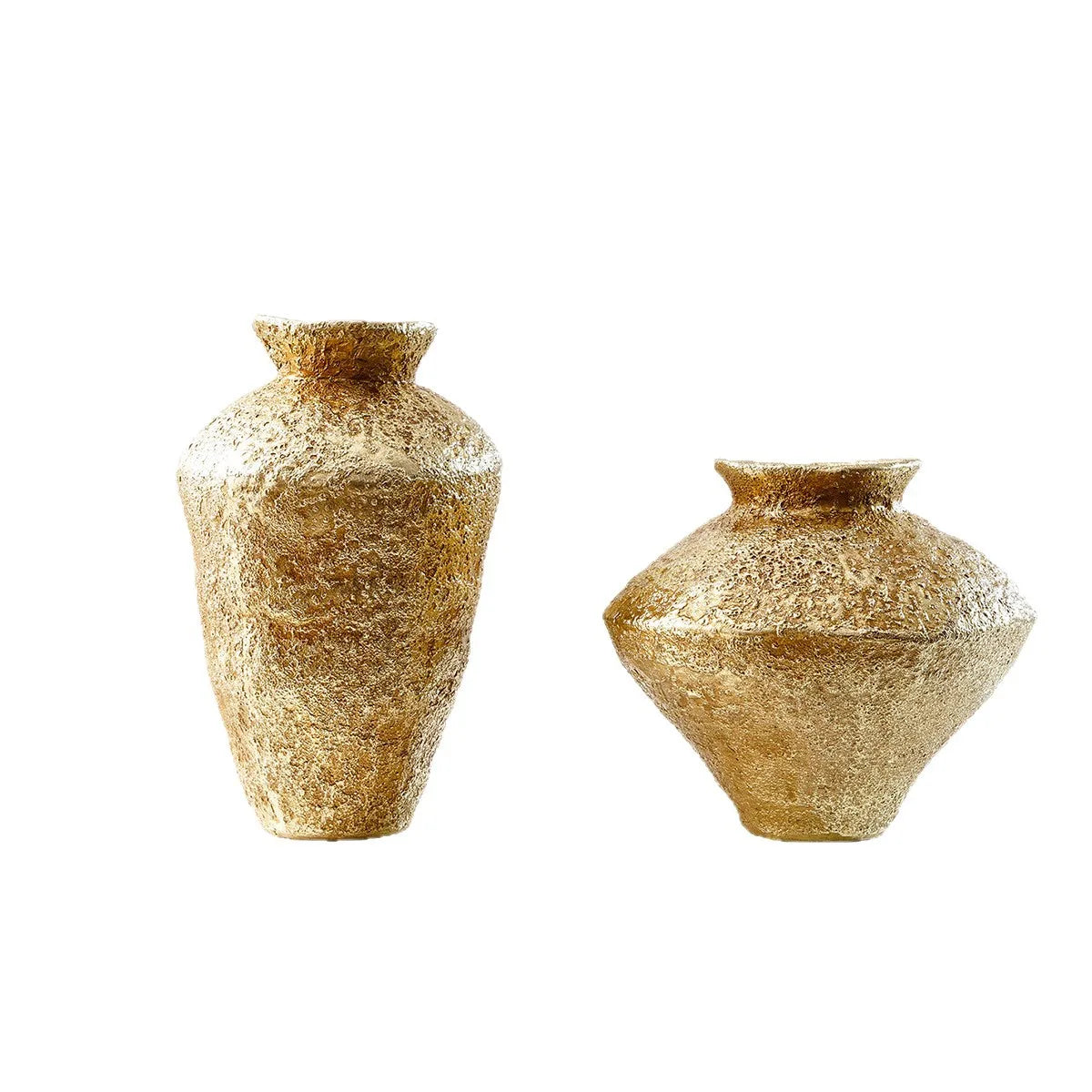 Decorbites™ Goldene Vase Harz-Handwerk Blumenarrangement Heimdekoration Bouquet-Akzent