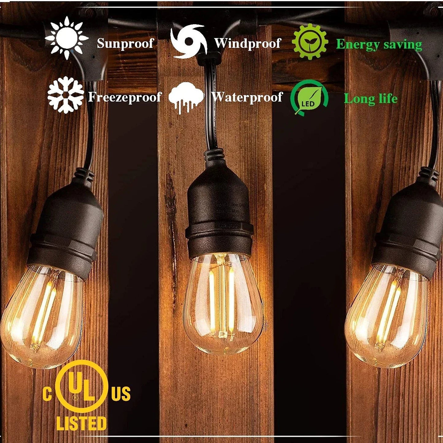 Decorbites™ LED-Filament-S14-Lampen, Vintage-Design, unzerbrechlich, Außendekoration, 1W 2W