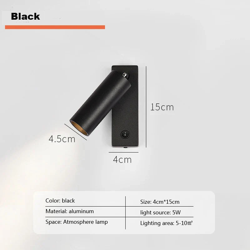 DecorBites™ LED Wall Light: Modern Rotation Headboard Reading Lights for Bedroom, Living Room