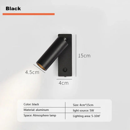 DecorBites™ LED Wall Light: Modern Rotation Headboard Reading Lights for Bedroom, Living Room