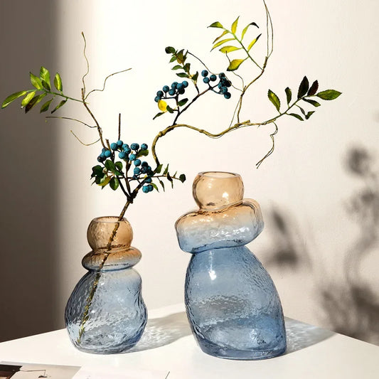 Decorbites™ Kürbisformiges Gradient-Glasvasen unregelmäßiges Felslandschaft-Terrarium Heimdekoration