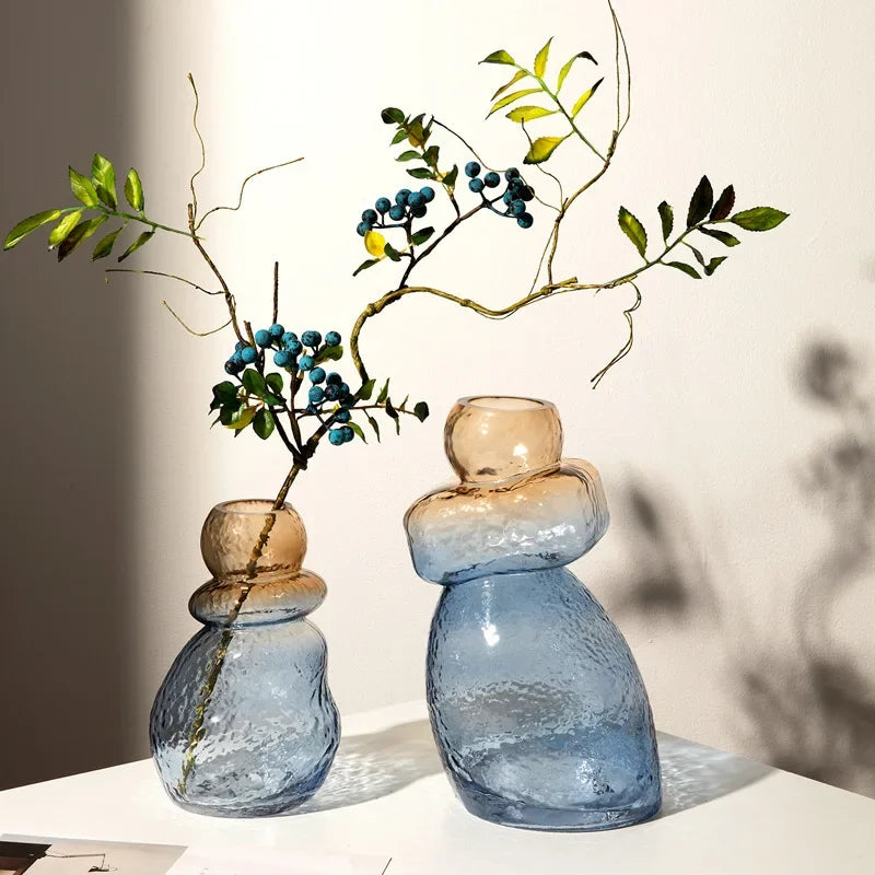 Decorbites™ Kürbisformiges Gradient-Glasvasen unregelmäßiges Felslandschaft-Terrarium Heimdekoration