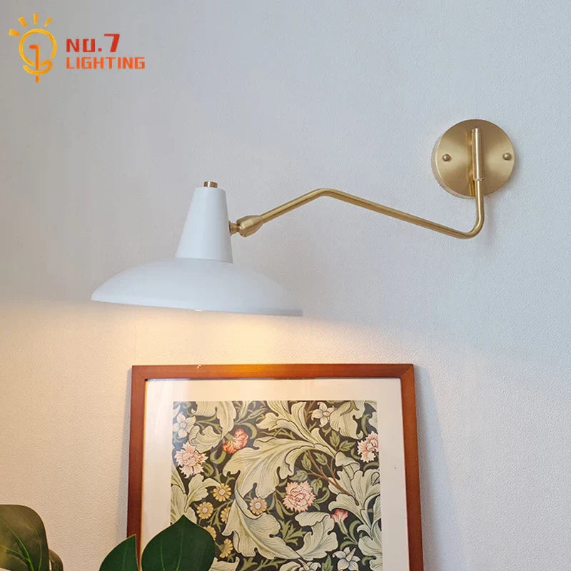 Decorbites™ Kupfer-Schaukelarm-Wandleuchte LED E27 Retro Teleskop-Nachtleuchte für Schlafzimmer und Wohnzimmer
