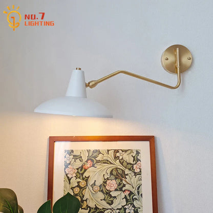 Decorbites™ Kupfer-Schaukelarm-Wandleuchte LED E27 Retro Teleskop-Nachtleuchte für Schlafzimmer und Wohnzimmer