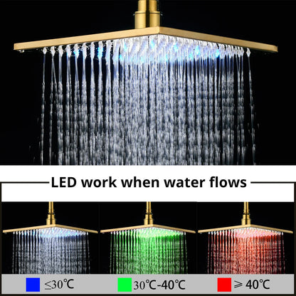 Decorbites™ Gold Digitaldusche-Set mit 3-Funktionen LED-Regendusche