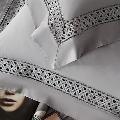 DecorBites™ Egyptian Cotton Luxury Hotel Bedding Set: Duvet, Sheet, Pillowcases