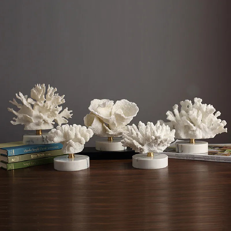 DecorBites™ Coral Crystal Tree Glass Vase Metal Frame Resin Ocean Figurines, Home Decor