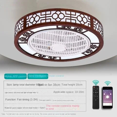 Decorbites™ integrierter unsichtbarer Deckenventilator-Lampen-Kronleuchter für Wohnzimmer, Esszimmer, Schlafzimmer
