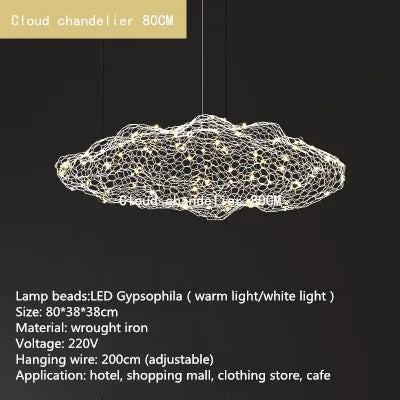 Decorbites™ Wolken-Hängeleuchten: Industrielle Loft-Glühwürmchen-Kronleuchter für Wohnzimmer, Schlafzimmer, Treppenhaus