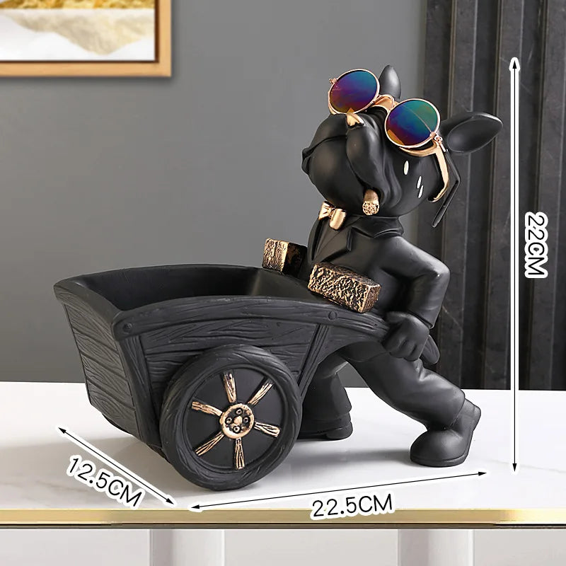 DecorBites™ Dog Statue Storage Box Resin Art Sculpture Figurine Home Study Ornament