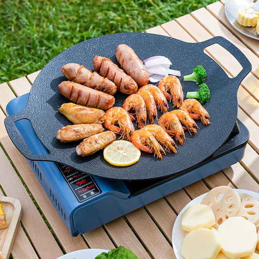 Decorbites™ Koreanisches BBQ-Grillpfanne: Runde Antihaft-Außenhähnchenpfanne für Camping & Reisen
