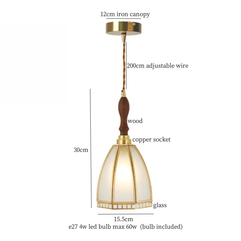 Decorbites™ Glas-LED-Pendantleuchte: Japanisches Vintage-Kupfer-Hängeleuchte für die Heimdekoration