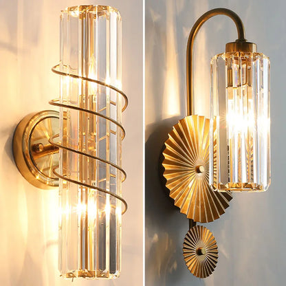 DecorBites™ Crystal Gold Wall Lamp for Luxurious Living Room and Bedroom Lighting