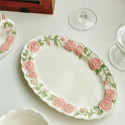 Decorbites™ Kawaii-Tier Keramik-Trinkgeschirr-Set: Kaffeetasse, Dessertteller, süßer Hund-Becher