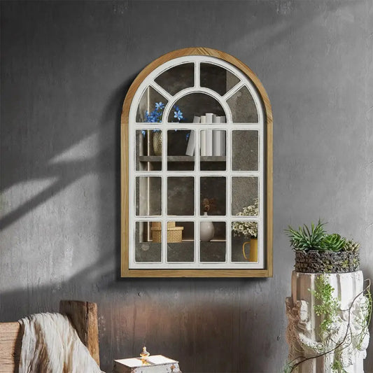 DecorBites™ Gothic Rose Window Carved Mirror for Wall Decor in Living Room or Bedroom