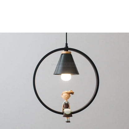Decorbites™ Eisenring-Anhängerleuchten Kinder-Schlafzimmer Hängelampen LED-Vogelarmaturen