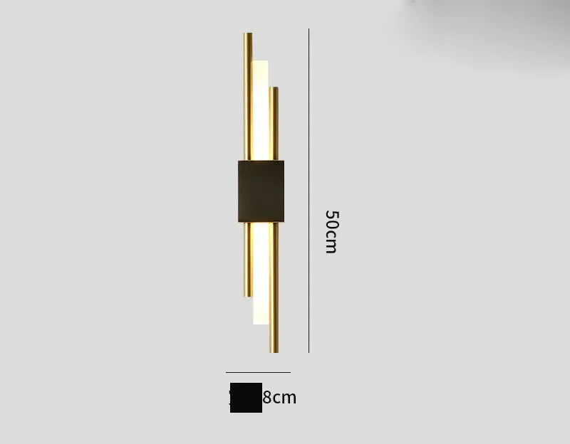 Decorbites™ Gold Rohr-Wandleuchte aus Eisen und Acryl Moderne Lampen für Schlafzimmer und Wohnzimmer