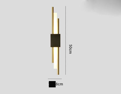 Decorbites™ Gold Rohr-Wandleuchte aus Eisen und Acryl Moderne Lampen für Schlafzimmer und Wohnzimmer