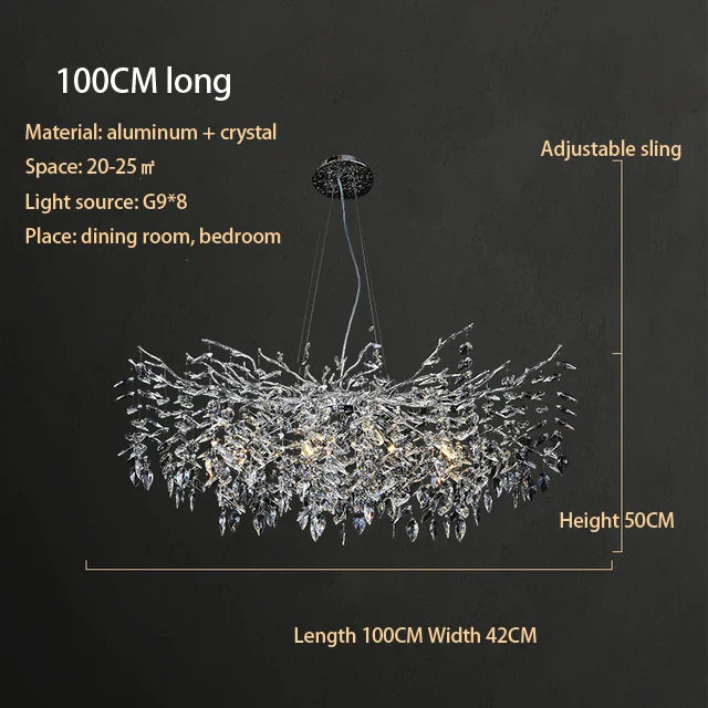 Decorbites™ Kristall-Chrom-Kronleuchter: Luxuriöse Hängelampe für Wohnzimmer, Villen und Restaurants