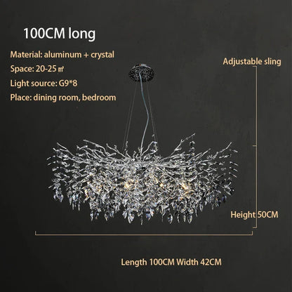 Decorbites™ Kristall-Chrom-Kronleuchter: Luxuriöse Hängelampe für Wohnzimmer, Villen und Restaurants