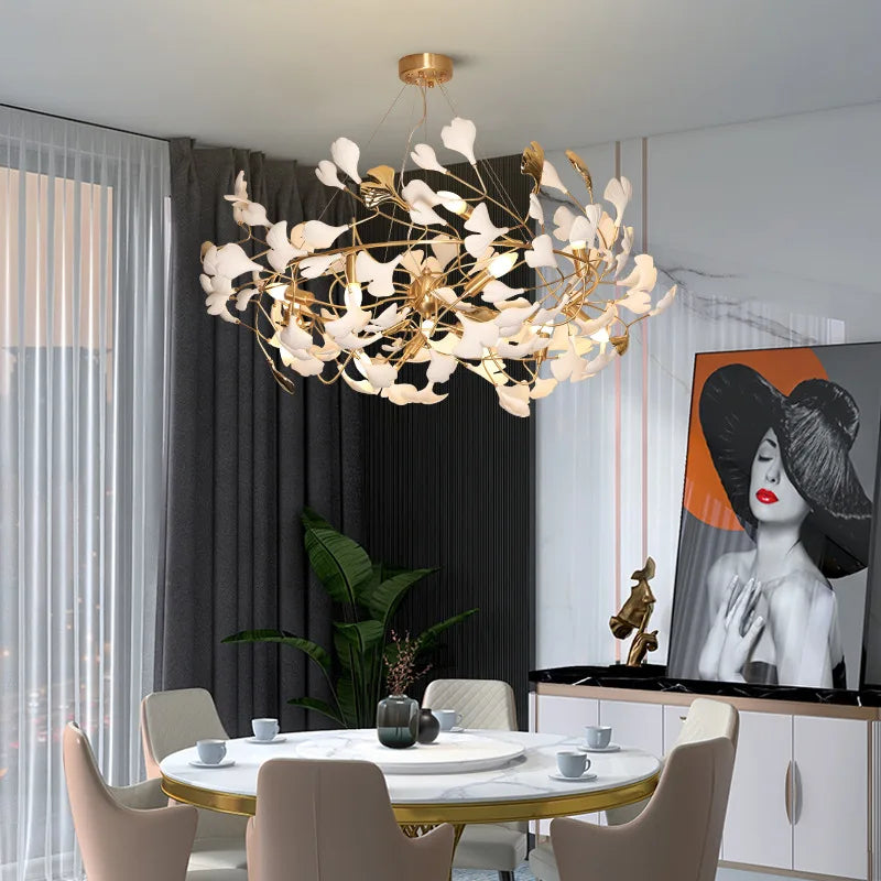 Gold Porcelain Pendant Light