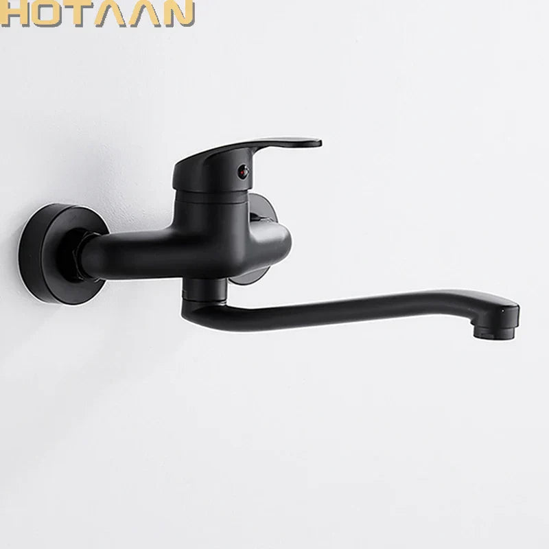 Decorbites™ Duale Loch Küchenarmatur, Schwarz Messing Chrom Mischbatterie für Spüle