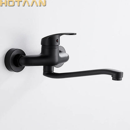 Decorbites™ Duale Loch Küchenarmatur, Schwarz Messing Chrom Mischbatterie für Spüle