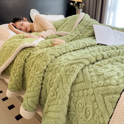 Decorbites™ Korallen-Fleece-Wärmedecke: Gemütliche Verdickte Winter-Bettdecke