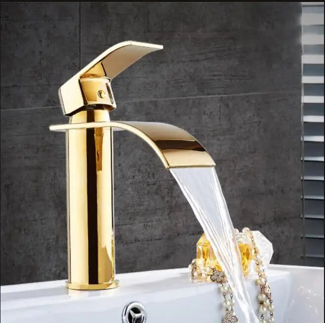 Gold White Waterfall Faucet